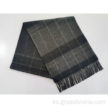 Top Calidad Negro y gris Comprobado LambSwool Bufanda